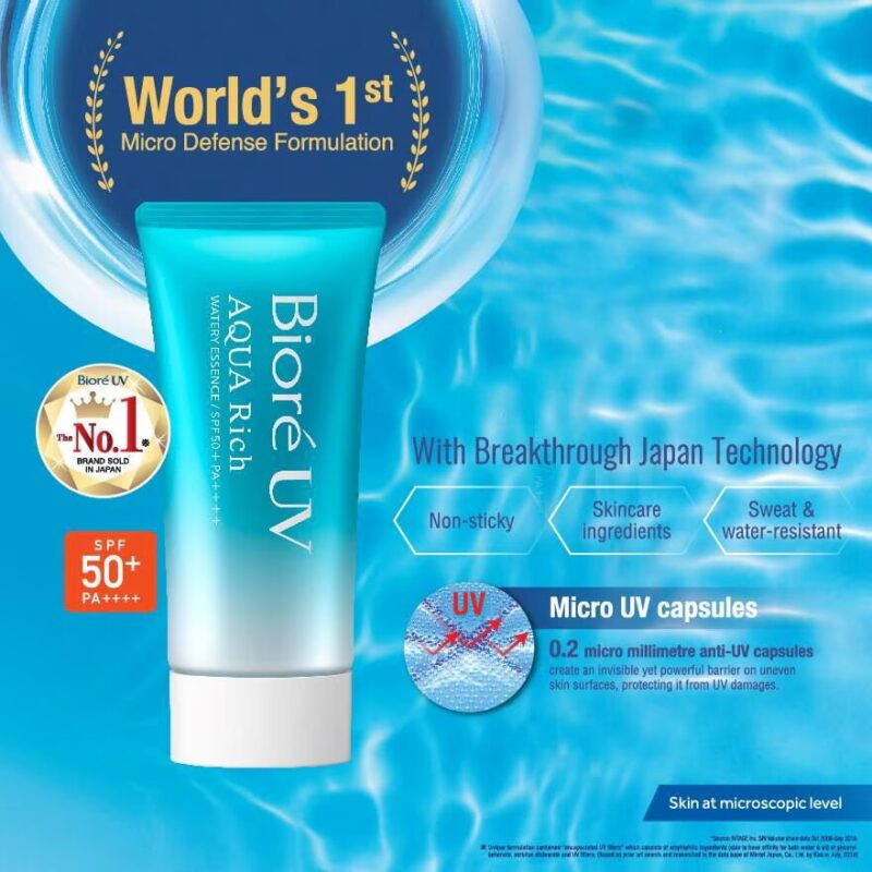 BIORE UV Aqua Rich Watery Essence SPF50+ Sunscreen 50g - Image 4